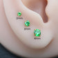 Tiny Green Gold Threadless Stud Earring • Gold Nose Ring • Tragus Piercing Stud • Push Pin Flat Back Earring • Forward Helix Cartilage Stud
