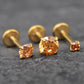 Champagne Stone Threadless Stud Earring • Surgical Steel Stud Earring • Tragus Piercing Stud • Flat Back Stud • Forward Helix Cartilage Stud