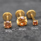 Champagne Stone Threadless Stud Earring • Surgical Steel Stud Earring • Tragus Piercing Stud • Flat Back Stud • Forward Helix Cartilage Stud