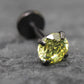 Olive Green Black PVD  Stud Earring • Threadless Stud Earring • Push Pin Flat Labret Back Earring • Black Nose Ring • Tragus Earring Stack