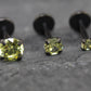 Olive Green Black PVD  Stud Earring • Threadless Stud Earring • Push Pin Flat Labret Back Earring • Black Nose Ring • Tragus Earring Stack