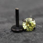 Olive Green Black PVD  Stud Earring • Threadless Stud Earring • Push Pin Flat Labret Back Earring • Black Nose Ring • Tragus Earring Stack