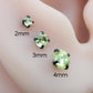 Olive Green Labret Stud Earring Black Crystal Stud Earring, Threadless Push Pin Flat Back Earring • Black Nose Ring • Tragus Earring Stack