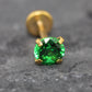 Tiny Green Gold Threadless Stud Earring • Gold Nose Ring • Tragus Piercing Stud • Push Pin Flat Back Earring • Forward Helix Cartilage Stud