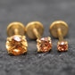 Champagne Stone Threadless Stud Earring • Surgical Steel Stud Earring • Tragus Piercing Stud • Flat Back Stud • Forward Helix Cartilage Stud