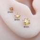 Champagne Stone Threadless Stud Earring • Surgical Steel Stud Earring • Tragus Piercing Stud • Flat Back Stud • Forward Helix Cartilage Stud