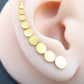 Small Flat Disc Circle Labret Stud 16G, 18G, 20G Flatback Threadless Tragus Helix Push Pin Earrings Cartilage Flat Back Gold Tone Nose Stud