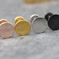 Small Flat Disc Circle Labret Stud • Black Flatback Threadless Earring • Tiny Tragus Earring Piercing Stud • Gold Nose Ring Earring Stack