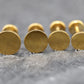 Small Flat Disc Circle Labret Stud 16G, 18G, 20G Flatback Threadless Tragus Helix Push Pin Earrings Cartilage Flat Back Gold Tone Nose Stud