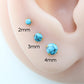Threadless Turquoise Labret Gold Stud Earring Stack, Tragus Earring,  Cartilage Earring, Tragus Piercing Stud, Turquoise Push Pin Flat Back