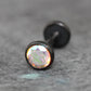 Black AB Cubic Zirconia Threadless Earring -Tiny Black AB Crystal Threadless Flat Back Earring– Tragus, Helix, Nose Stud- Black Nose Stud
