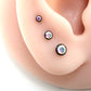 Black AB Cubic Zirconia Threadless Earring -Tiny Black AB Crystal Threadless Flat Back Earring– Tragus, Helix, Nose Stud- Black Nose Stud