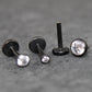 Black Clear Cubic Zirconia Threadless Earring -Tiny Black Clear Stone Tragus Piercing Flat Back Earring, Helix, Nose Stud- Black Nose Stud