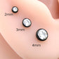 Black Clear Cubic Zirconia Threadless Earring -Tiny Black Clear Stone Threadless Flat Back Earring Tragus, Helix, Nose Stud- Black Nose Stud