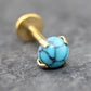 Threadless Turquoise Labret Gold Stud Earring Stack, Tragus Earring,  Cartilage Earring, Tragus Piercing Stud, Turquoise Push Pin Flat Back