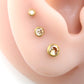 Citrine Gold Threadless Stud Earring • Champagne Stone Nose Ring • Tragus Piercing Stud • Flat Back Earring • Bezel Set Helix Cartilage Stud