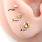 Citrine Gold Threadless Stud Earring • Champagne Stone Nose Ring • Tragus Piercing Stud • Flat Back Earring • Bezel Set Helix Cartilage Stud