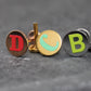 Custom Letter Small Flat Disc Circle Stud Earring • Flatback Threadless Tragus Custom Shape Color Push Pin Earrings Cartilage Flat Back Gold
