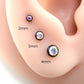 Black AB Cubic Zirconia Threadless Earring -Tiny Black AB Crystal Threadless Flat Back Earring– Tragus, Helix, Nose Stud- Black Nose Stud