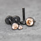 Champagne CZ Threadless Black Earring - Ear Cartilage Stud - Black Nose Stud - Ear Stacking - CZ Stone Threadless Flat Back Earring Tragus
