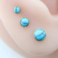 Turquoise Labret Gold Stud Earrings, Gold PVD Threadless Push Pin, Cartilage Piercing Jewelry, Gold Stud Earring Stack, Tragus Piercing Stud
