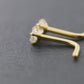 Pair Moissanite Prong Set Nose Rings Stainless Steel L Shape Gold PVD