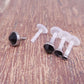 16G 6, 8, 10mm Helix BioFlex Earring Tragus Black Gothic Crystal Lip Labret BioPlast Rings