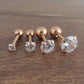 18G Rose Gold Tone Triple Helix Ball Back Tragus Cartilage Earring Ear Rings 2-5mm 1/4" Body Jewelry Prong Set Clear CZ Stone