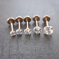 20g Triple Forward Helix Tragus Threadless Push Pin 6mm-8mm Nose Ring Prong Set Clear CZ 2-4mm Cartilage Earrings Rose Gold Tone Labret