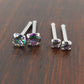 Pair 2mm or 3mm Prong Set 20G 18G Nose Stud Bones Rings Stainless Steel Rainbow Prism AB Crystal CZ 20G 18G