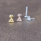 Small Triangle Cluster Labret Stud 16G, 18G, 20G Flatback Threadless Tragus Helix Push Pin Earrings Cartilage Flat Back Gold Tone Nose Stud