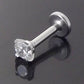 18g 2mm 2.5mm or 3mm Tragus Jewelry 1/4" 6mm Cartilage Triple Helix Piercing Bar Ear Nose Ring Cubic Zirconia Earring Stainless Steel