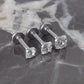16g 3mm-4mm Clear Prong Set Triple Helix Piercing Bar Ear Internally Threaded Earrings